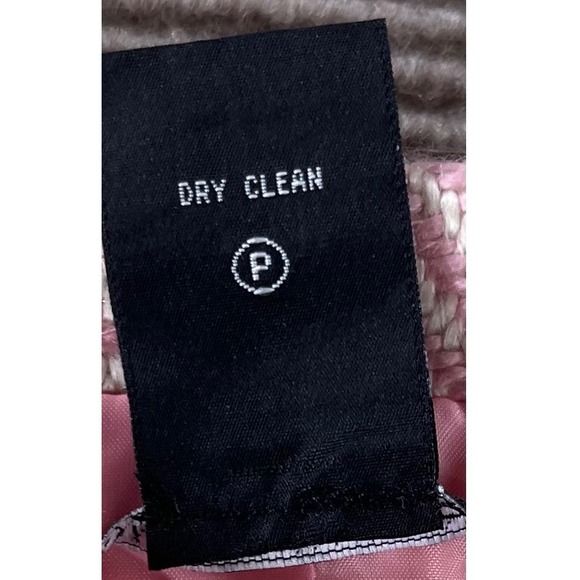 Pierre Cardin Pink Herringbone Tweed Blazer Jacket Pearl Button Fringe Size 8 - Picture 13 of 13